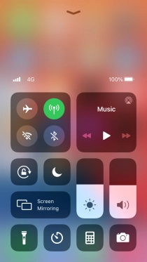 Press the required function to open an application or turn the function on or off.