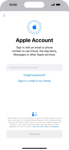 Press Email or Phone Number and key in the username for your Apple ID.