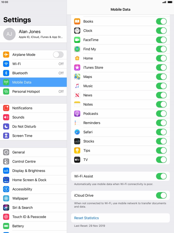 Press the indicator next to 