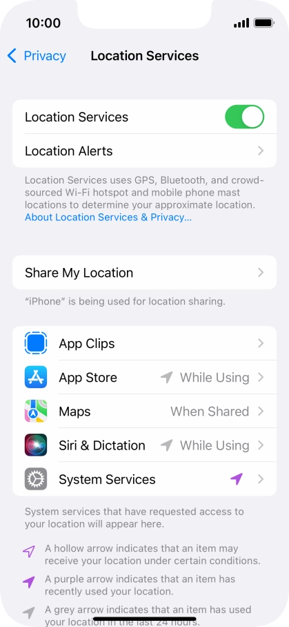 Press the required app.