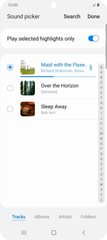 Once you've found a ring tone you like, press Done.