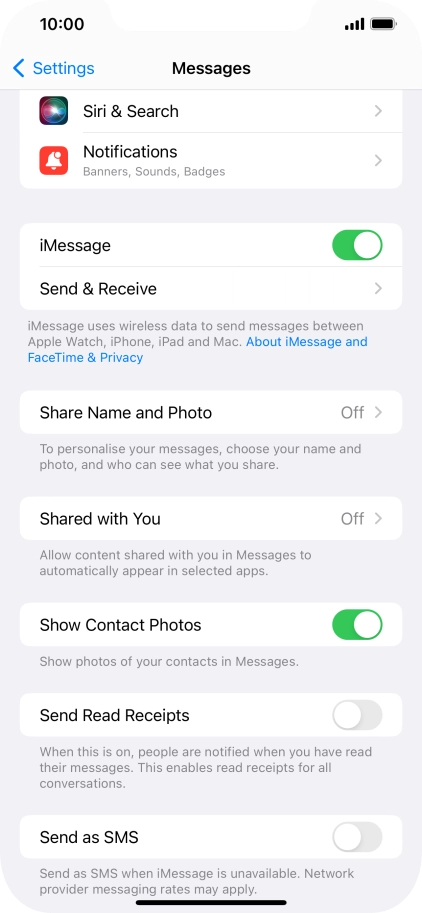 Press the indicator next to 