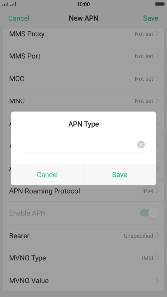 Key in default and press Save.