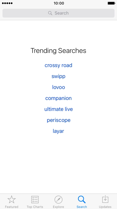 Press Search and key in the name or subject of the required app.