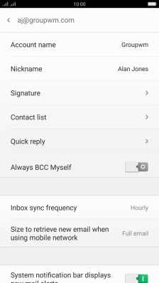 Press the field next to 