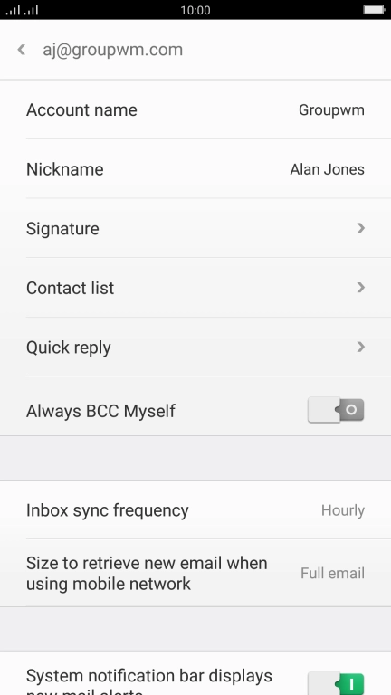 Press the field next to 