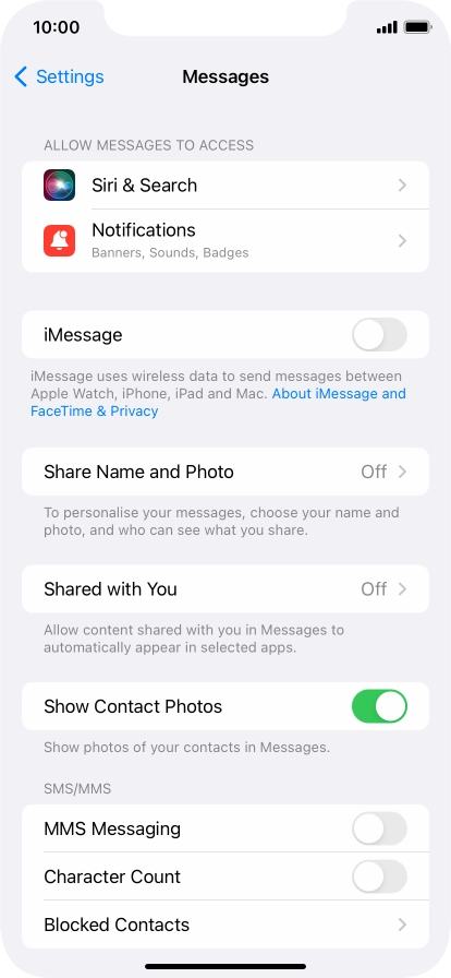 Press the indicator next to 