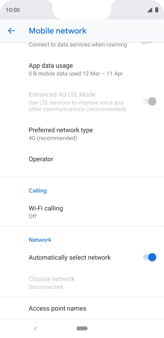 Press Access point names.