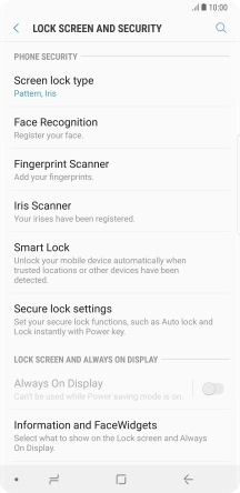Press Screen lock type and key in the current phone lock code.