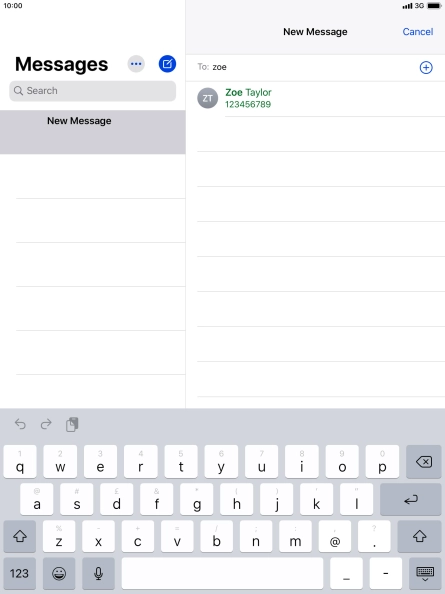 Press the required contact.