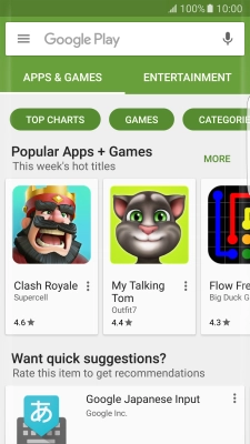 Press the search field.