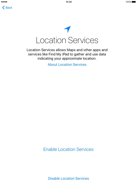Press Enable Location Services to turn on the function.