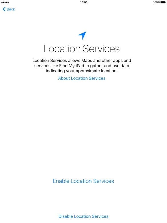 Press Enable Location Services to turn on the function.
