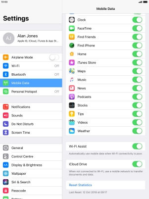 Press the indicator next to 