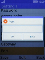 Key in 8080 and press the Left selection key.