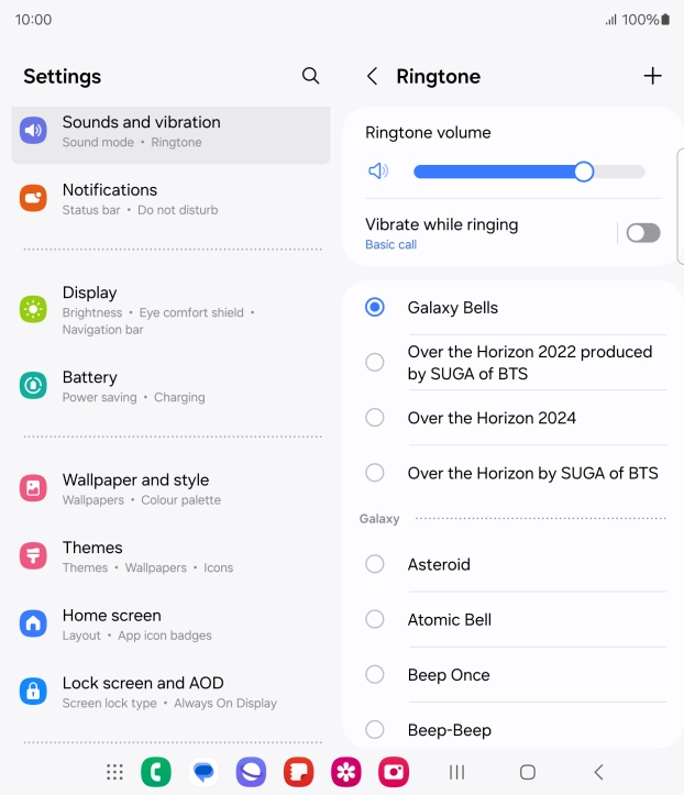 Press the required ring tones to hear them.