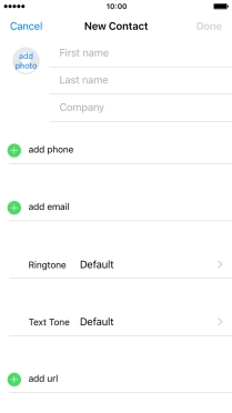 Press First name and key in the first name.
