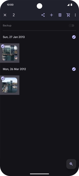 Press the share icon.