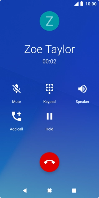 Press the end call icon.