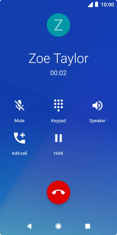 Press the end call icon.