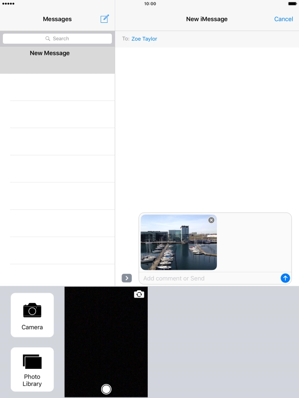 Press the text input field. Press the text input field.