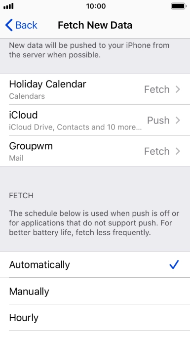 If you turn off the function, press the required setting.