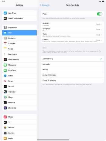 If you turn off the function, press the required setting.