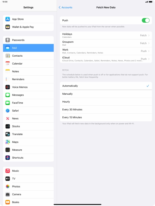 If you turn off the function, press the required setting.