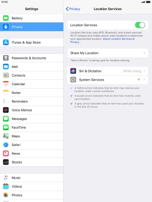 Press the required application.