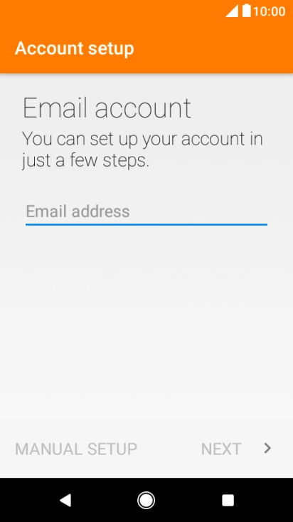 Press the text input field and key in your email address.
