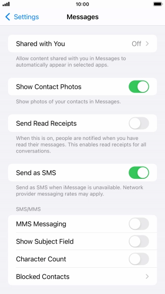 Press the indicator next to 