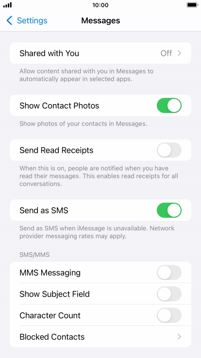 Press the indicator next to 