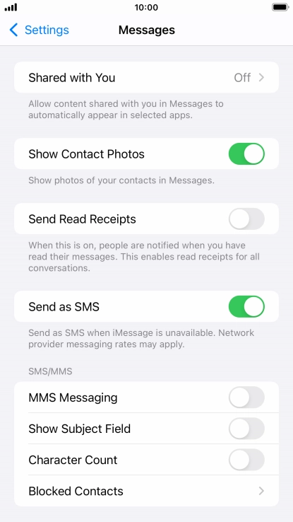 Press the indicator next to 
