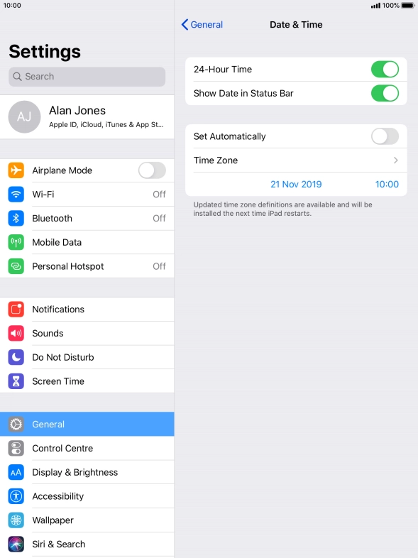 Press the indicator next to 