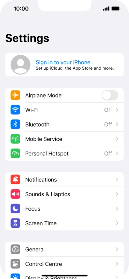 Press Sign in to your iPhone.