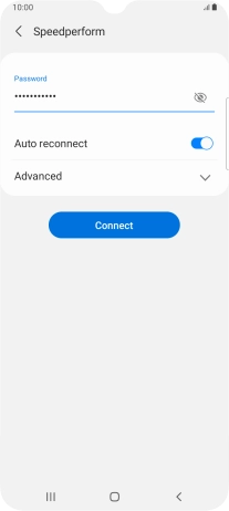 Key in the password for the Wi-Fi network and press Connect.