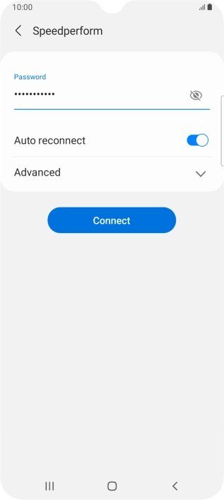 Key in the password for the Wi-Fi network and press Connect.