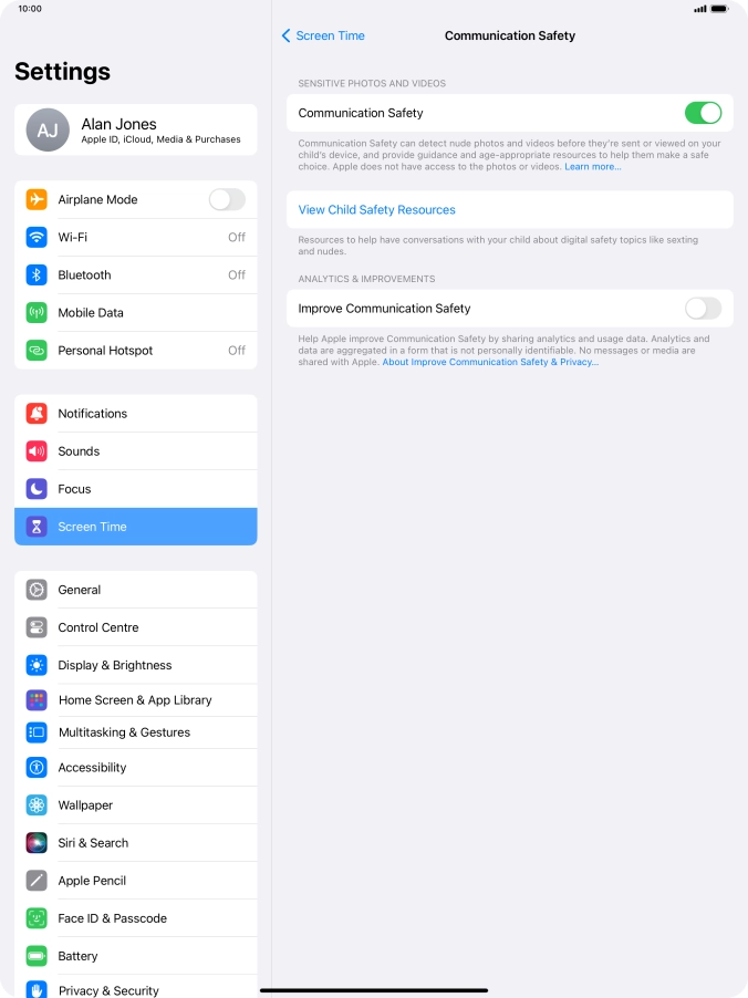 Press the indicator next to 