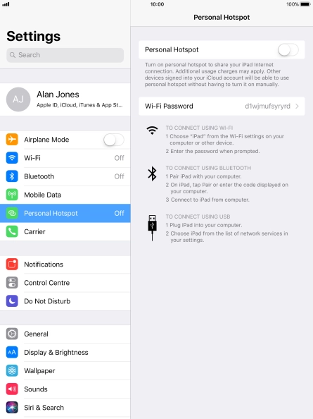 Press the indicator next to 