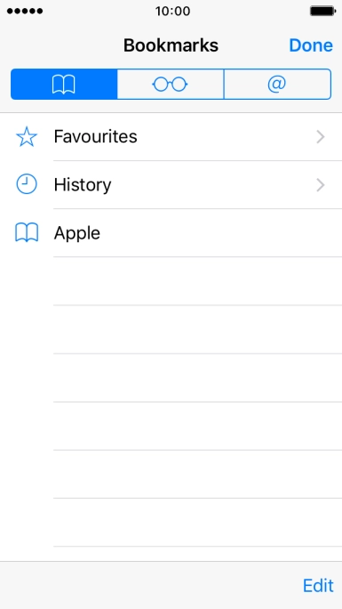 Press the required bookmark.