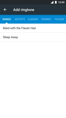 Press the required ring tone.