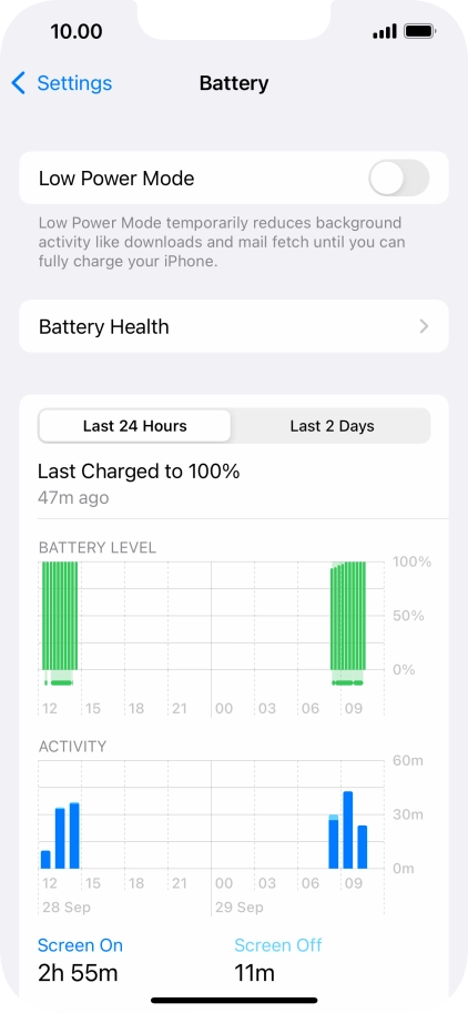 Press Battery Health.