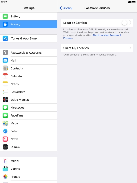 Press the indicator next to 