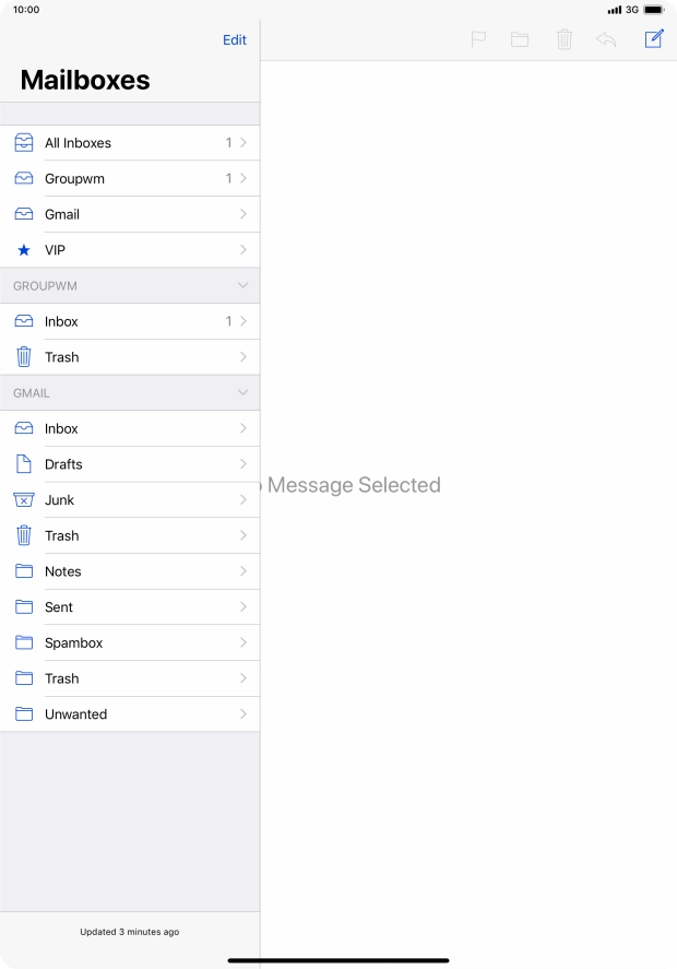 Press the required email account.