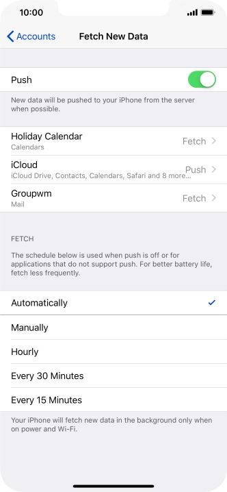 Press the indicator next to 