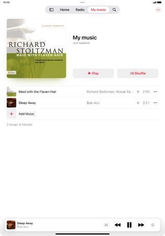 Press the song title. Press the song title.