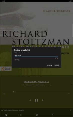 Key in a name for the playlist and press CREATE.