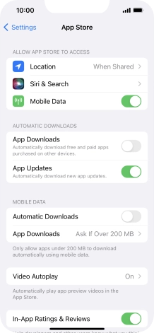 Press the indicators next to the required content types to turn the function on or off.