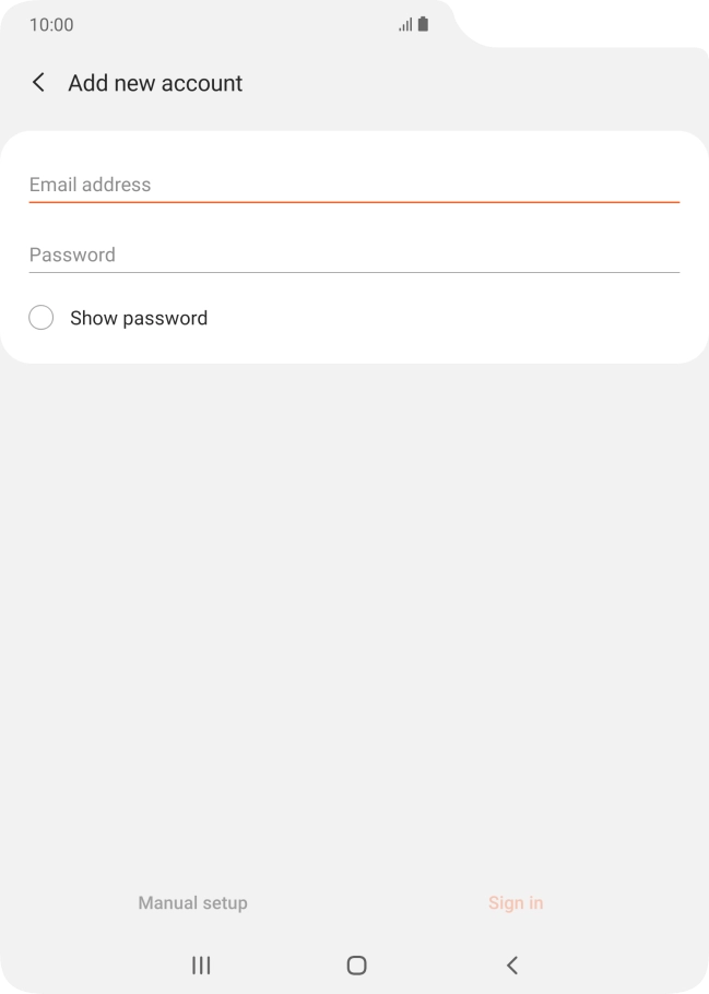 Press Email address and key in your email address.