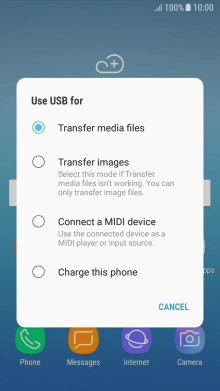 Press Transfer media files to turn on the function.